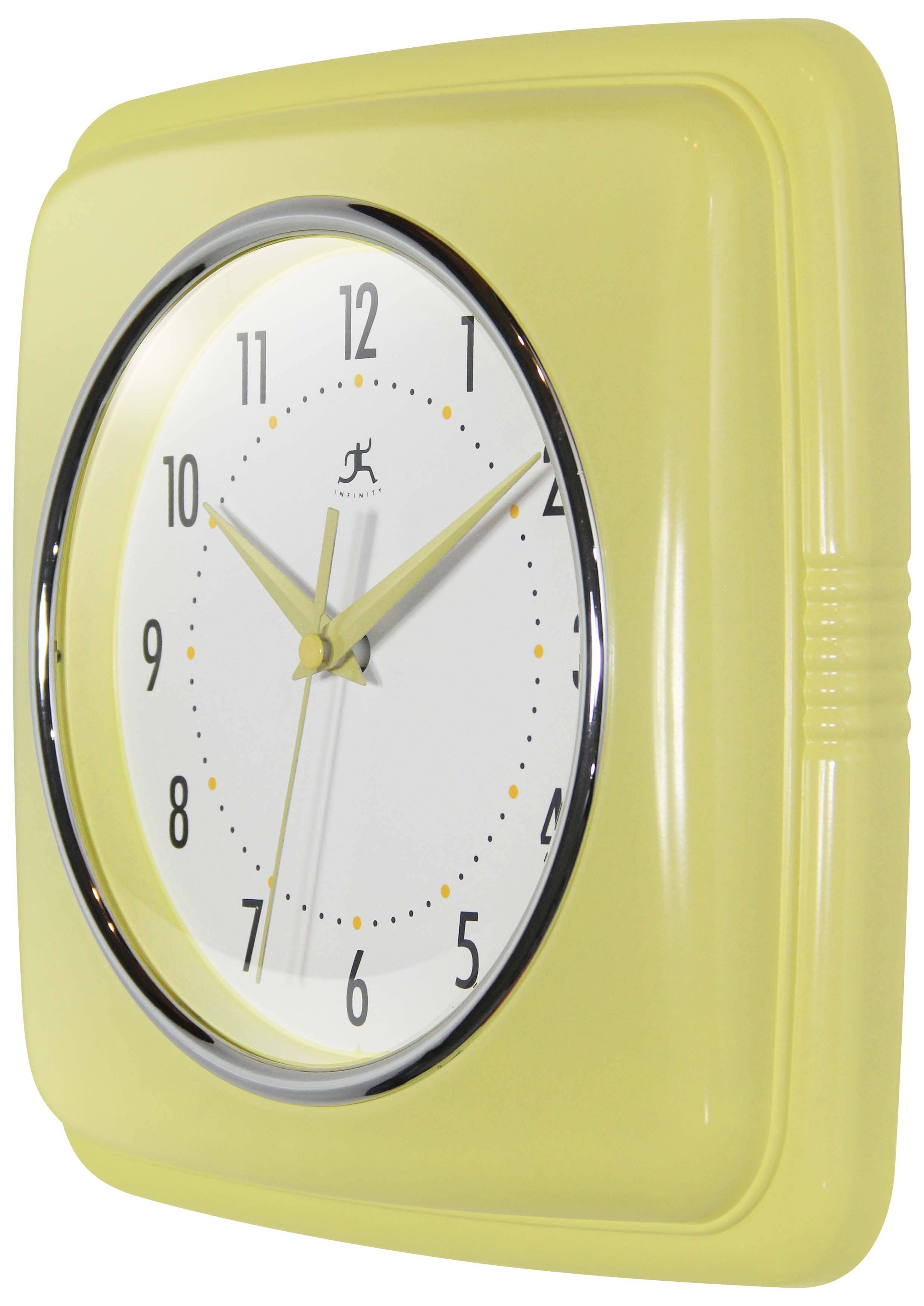 Retro Square Yellow Indoor Wall Clock 9.25 Inch for wholesale on Faire3