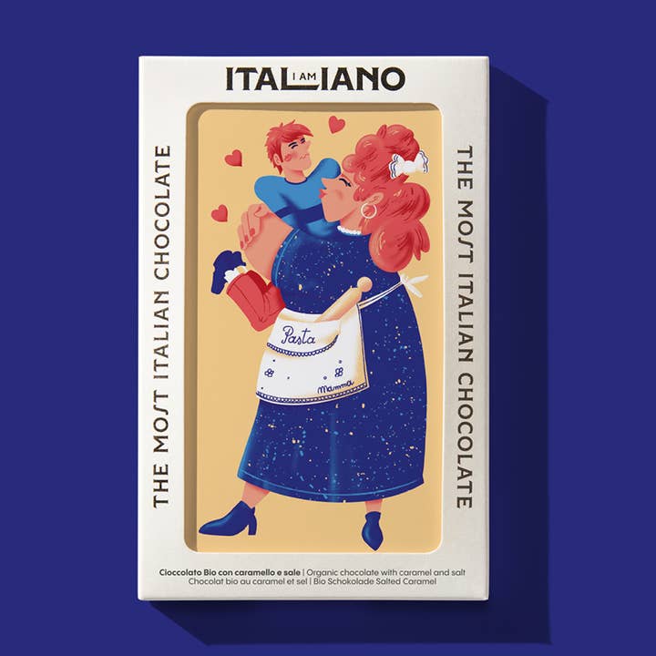 MAMÃE ABRAÇO - Chocolate biológico com caramelo e sal por atacado de I AM ITALIANO