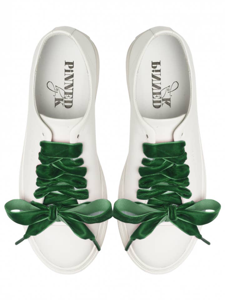 Sko Snørebånd Fløjl - Mørkegrøn for engroshandel hos PINNED by K