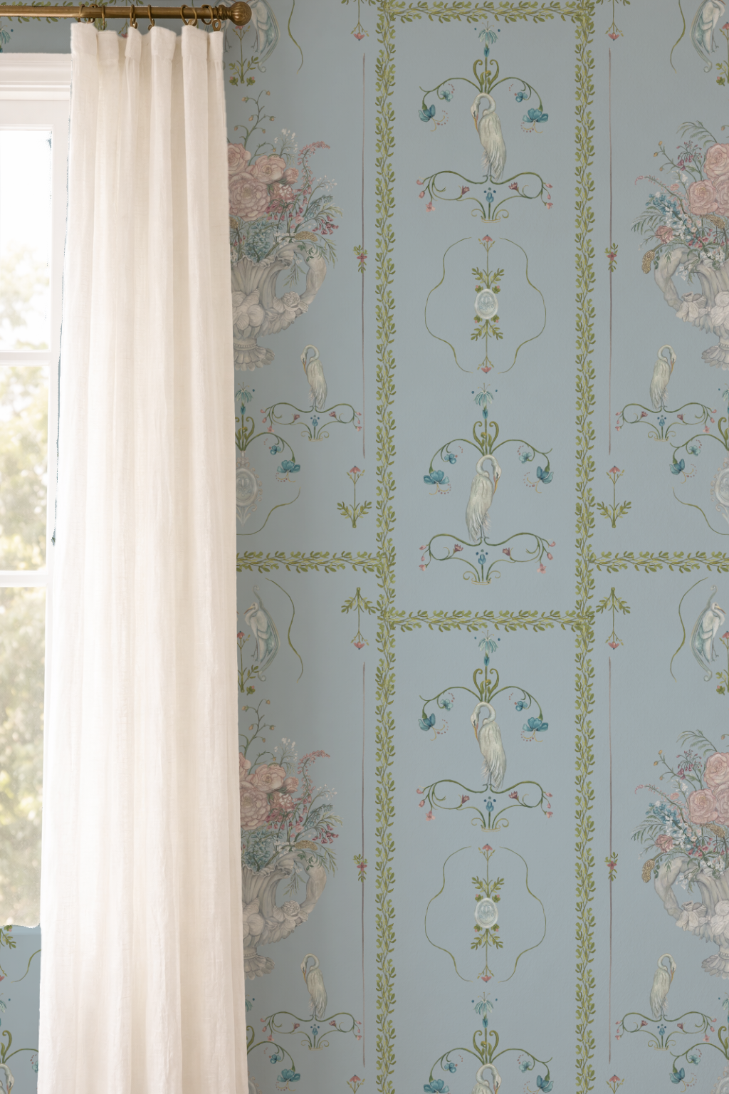 Melissa Dayton Art and Design - Wholesale Wallpaper - Crathes Urn Blue Wallpaper4