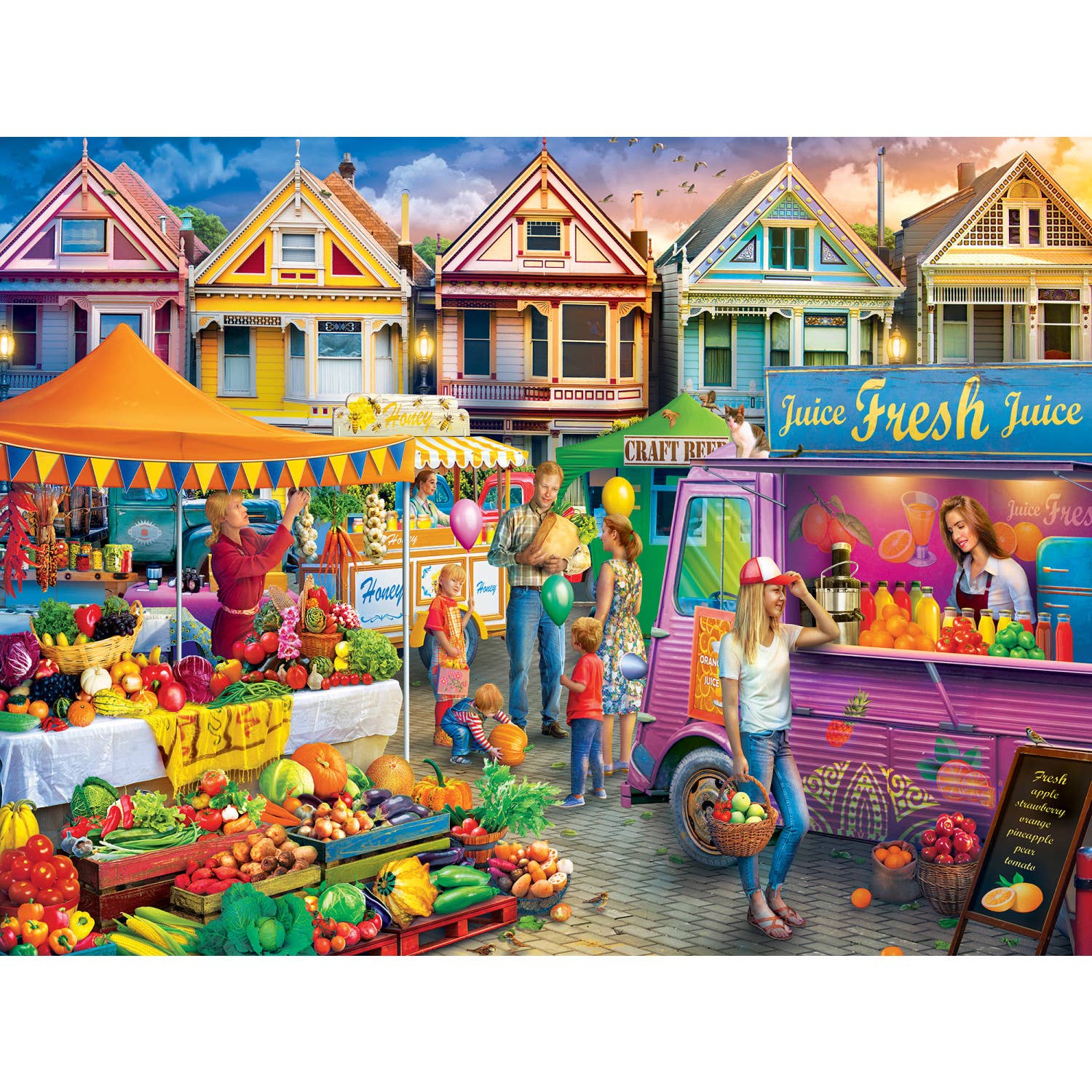 Masterpieces Puzzles - Wholesale Puzzle - Adult - Farmer's Market - Weekend Market 750 Piece Puzzle1