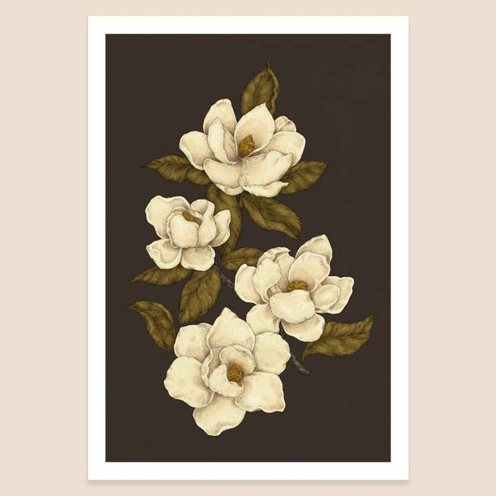 Imprimé Magnolias 8 po x 12 po pour la vente par Jessica Roux Illustration