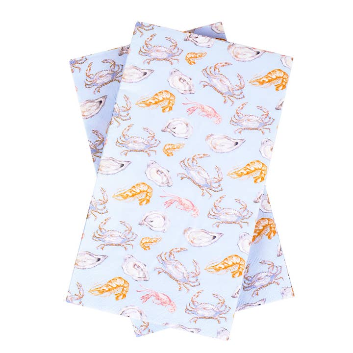 The Royal Standard - Wholesale Disposable Napkin - Seaspray Guest Napkins Ice/Multi 4.25x7.75