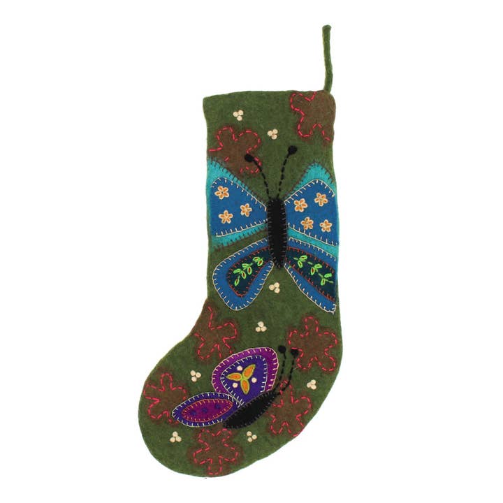 Lakhays Collection Inc. - Wholesale Holiday Stocking - Folk Art Emb Felt Stockings
