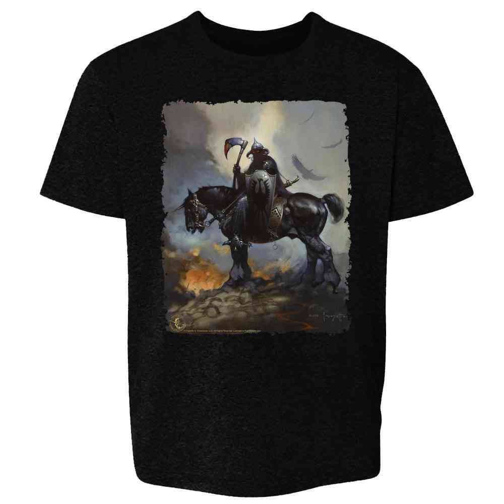 Pop Threads - Venta al por mayor Camiseta serigrafiada - Niños - Camiseta Death Dealer de Frank Frazetta Art Horror para niños y jóvenes9