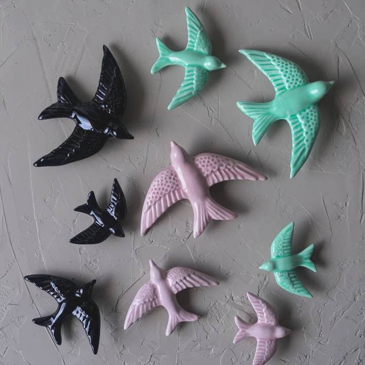 CerAmor Cerâmica - Venta al por mayor Figura decorativa - Set de 3 andorinhas de cerámica4