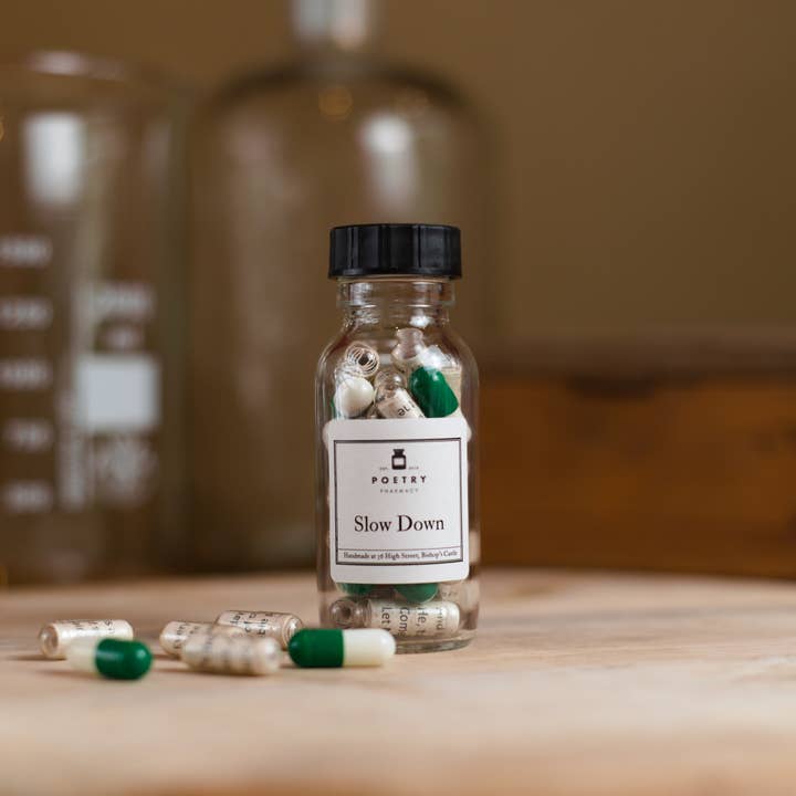 Slow Down - Poetry Pills (Large) for wholesale by Poetry Pharmacy