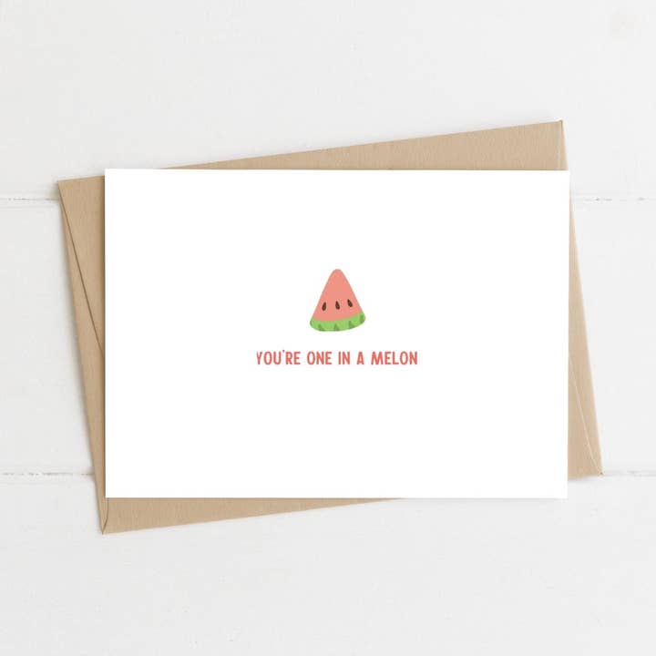 Love Pun Greeting Card - Watermelon for wholesale by Be Well Stationery