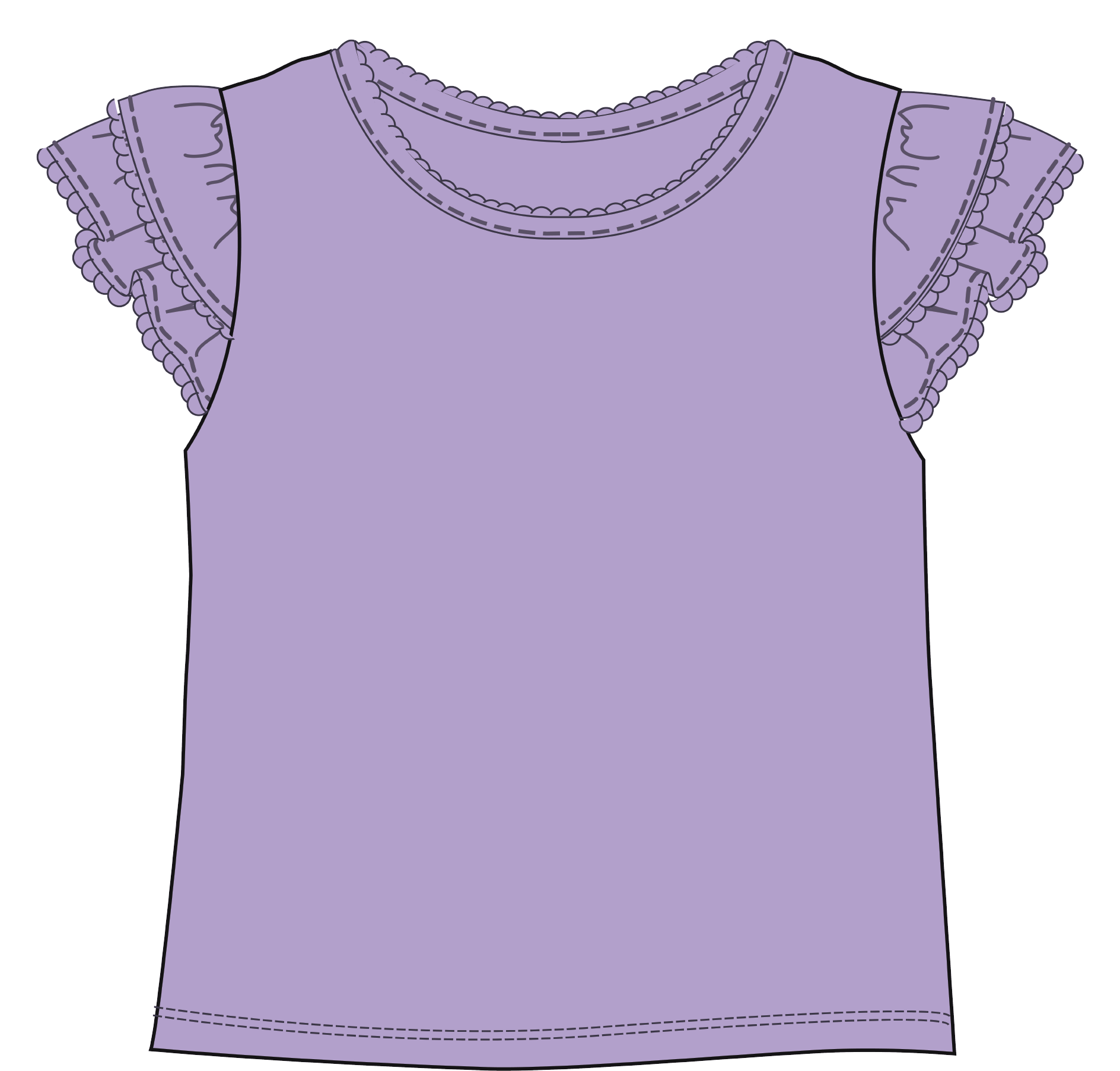 MARCELA - Wholesale T-Shirt - Kids - Double Ruffle Kids Sleeve Shirt0