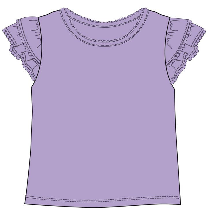 MARCELA - Wholesale T-Shirt - Kids - Double Ruffle Kids Sleeve Shirt