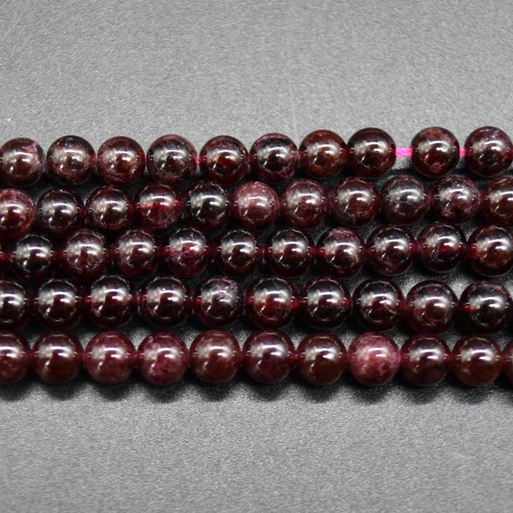 Oriental Direct Craft Supplies - Wholesale Beads - Natural Garnet Semi-Precious Gemstone Round Beads4