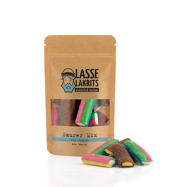 LASSE LAKRITS - natürlich lecker - Wholesale Gummy - Saurer-Mix Mini Cola Unicorn 135g3