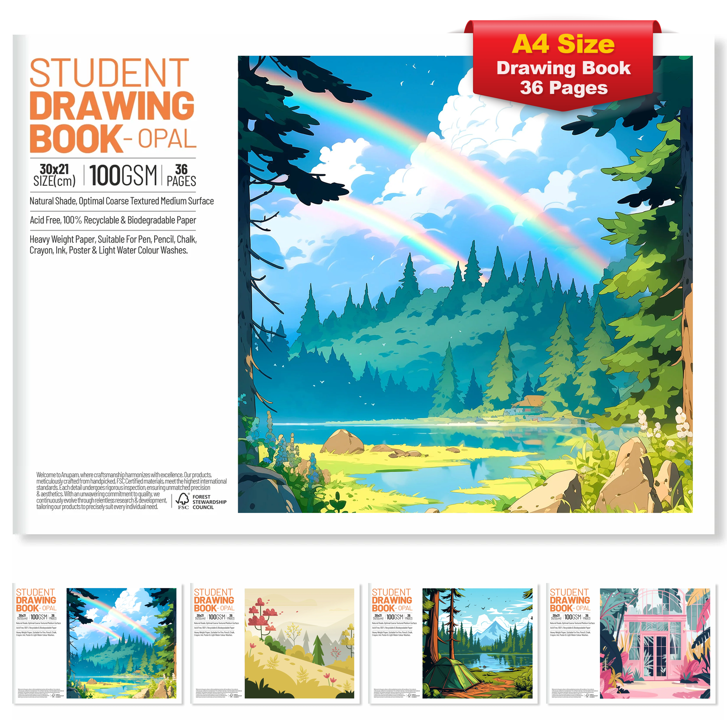 Toyventures – wholesale Sketchbook/sketchpad – A4 Sketch Book 36 Pages 100 GSM Cartridge Sketchpad0