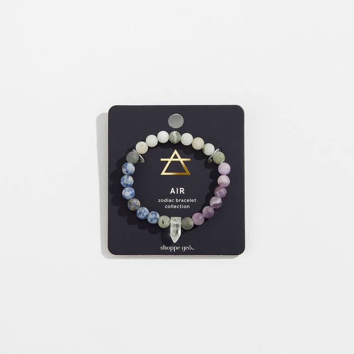 GeoCentral – wholesale Beaded bracelet – Zodiac Crystal Bead Bracelet Collection: Air 8mm