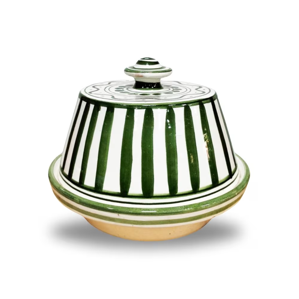 High crafty - Wholesale Cooking Pot - 🟢 Luxurious Moroccan Green Striped Tagine – Authentic Handm0