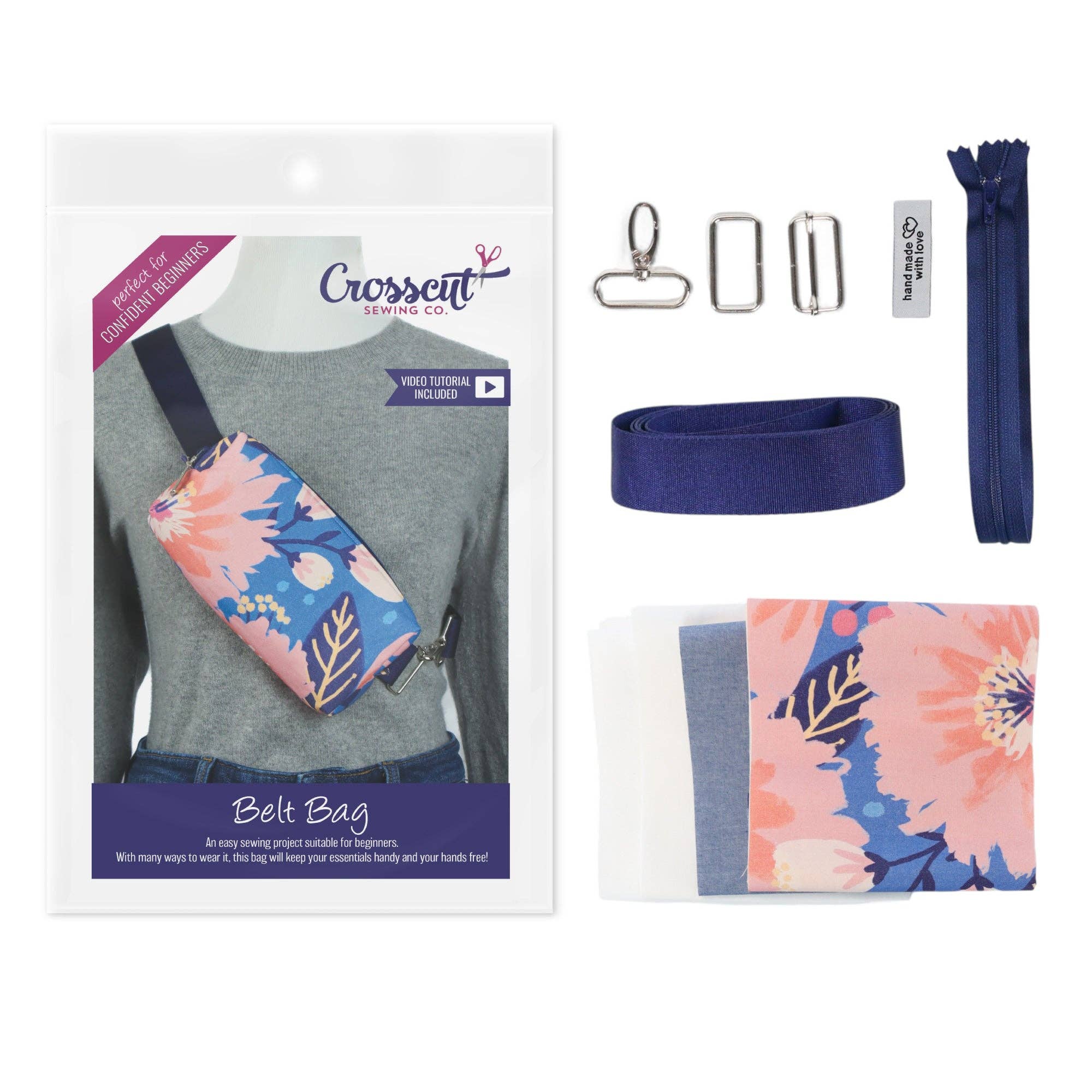 Crosscut Sewing Co. - Wholesale Belt Bag - Women's - Belt Bag Sewing Kit - Supplies, Printed Pattern and Video Tutorial40