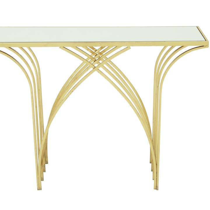 Modern Gold Metal Console Table for wholesale by Deco Marché