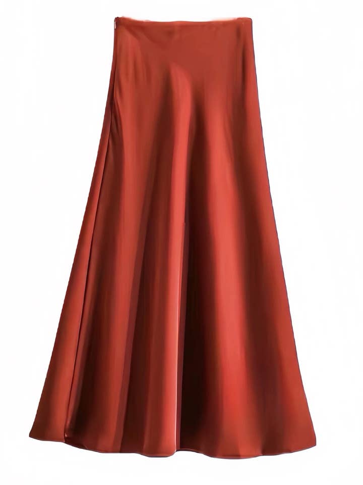 Hope & Sunshine - Wholesale Skirt - Women's - Satin Midi Skirt18