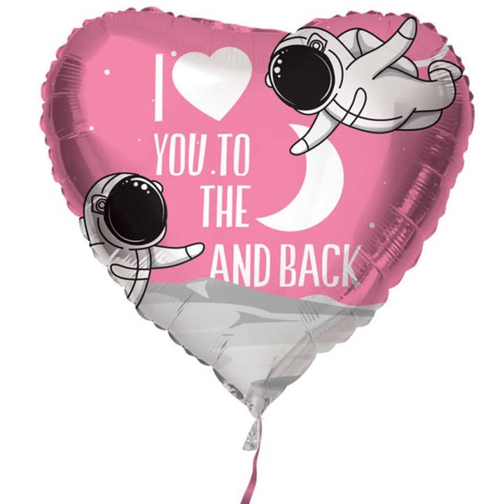 Folat - Vendita all'ingrosso A palloncino - Palloncino a forma di cuore rosa con scritta «I Love You To The Moon & Back»