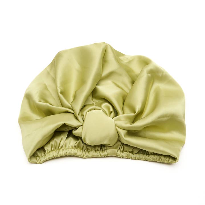 Satin Volume Knot Turban - Celery for wholesale on Faire0