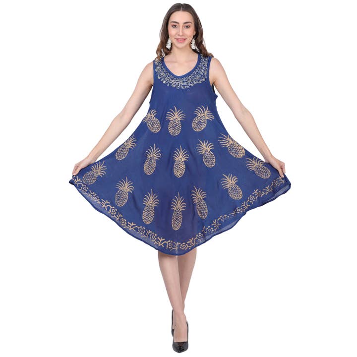 RAYON DENIM UMBRELLA DRESS for wholesale by Le Styles