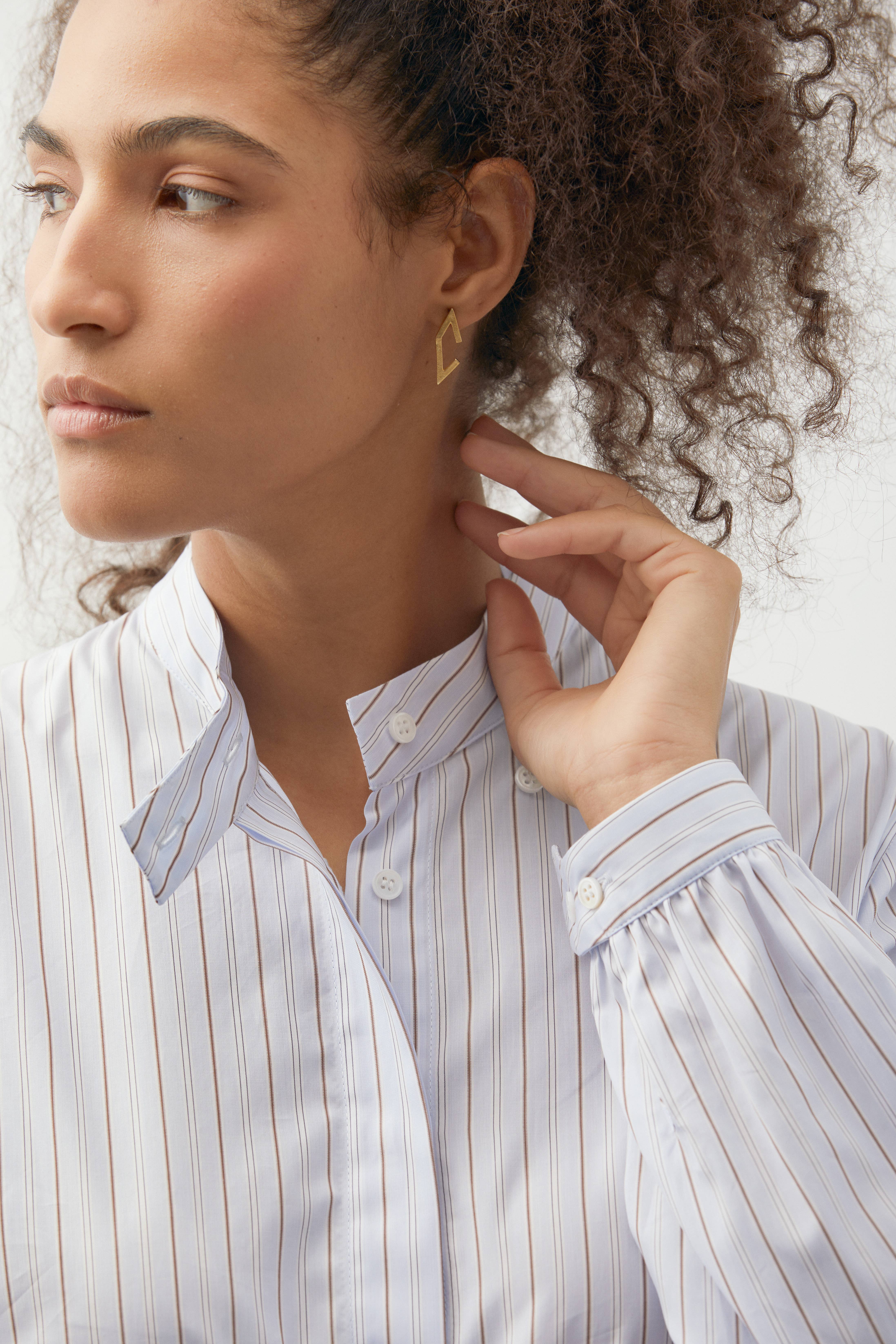 Blå højtidevandsstriber Skjorte med detaljekrave for engroshandel på Faire2