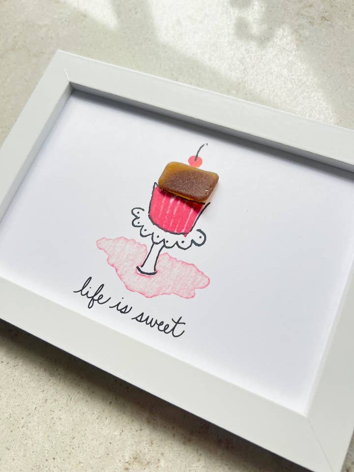 Art en verre de mer Cupcake | La vie est douce pour la vente par Sook & Hook