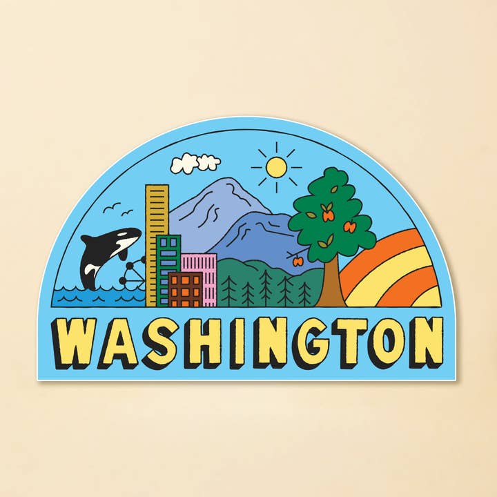 WA State Landscape Sticker for wholesale by Tender Loving Empire