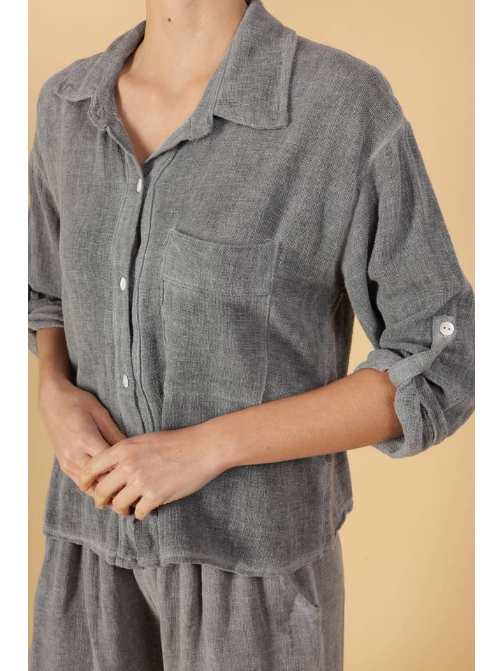Shyloh – wholesale Buttoned-down shirt – Women's – Linen cotton top 1578212