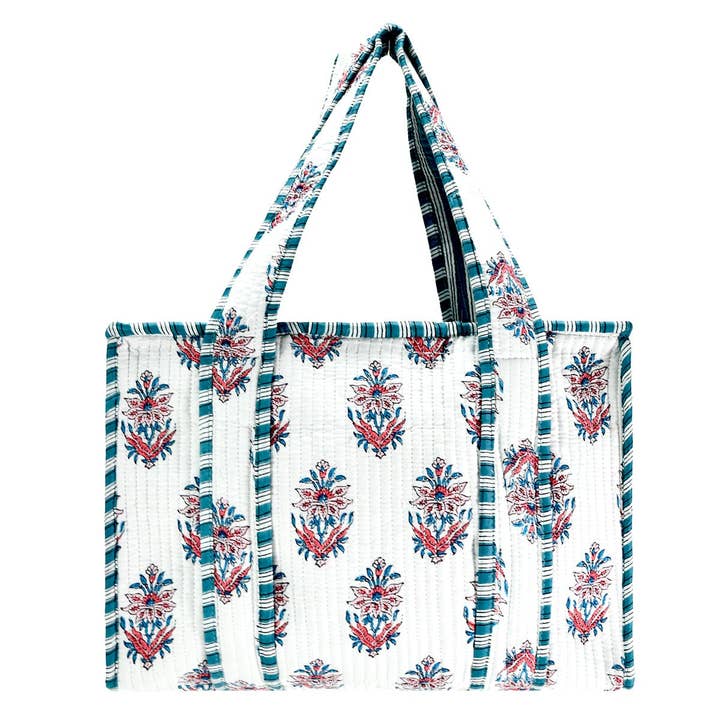 Cotton Block Print Tote Bag- Small & Large for wholesale by BNB Crafts Inc.