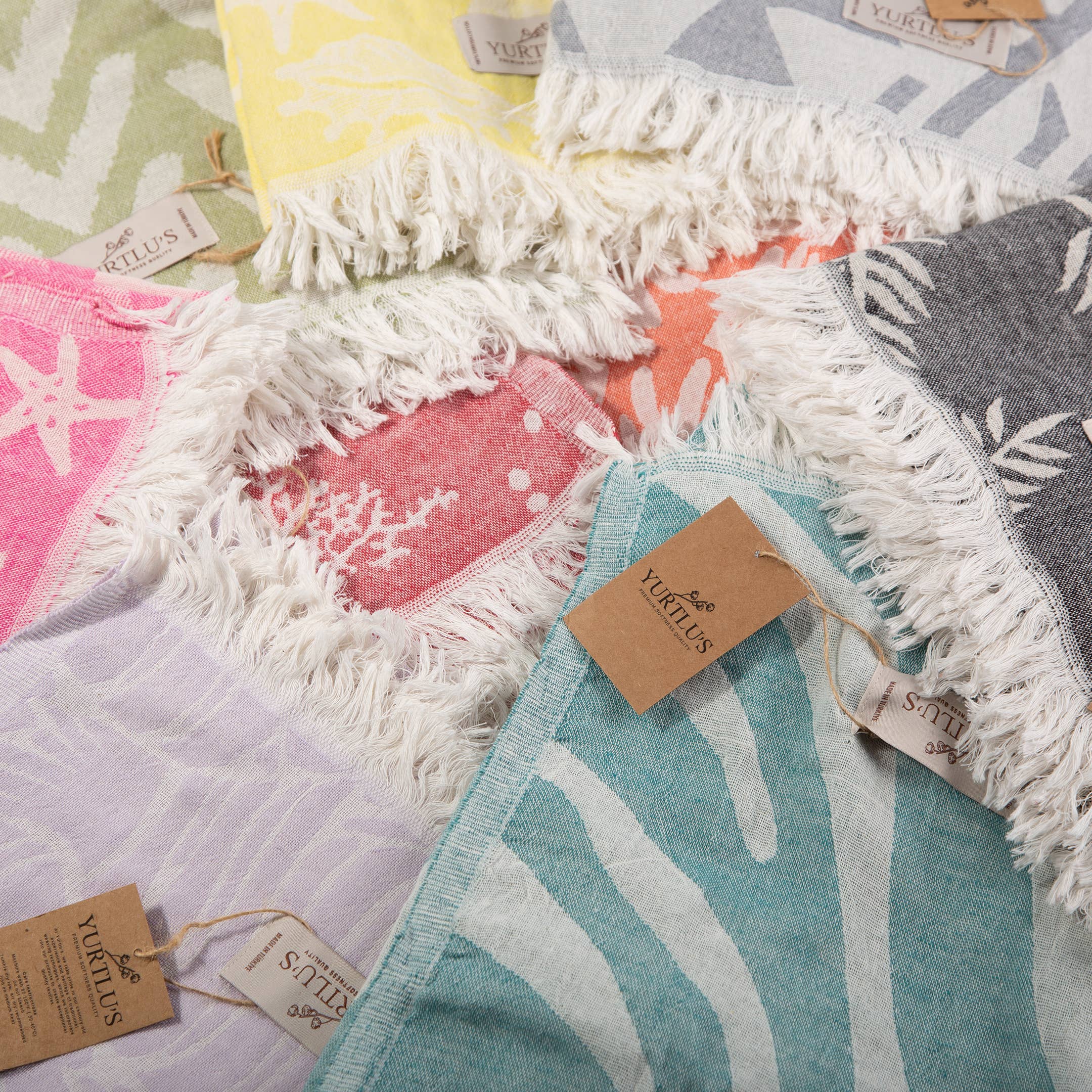 YURTLUS - Wholesale Strandlaken - YURTLU'S Harmony Series 38"x72" Turkse handdoek, sterk absorberend, voorgewassen - nieuw blauw8