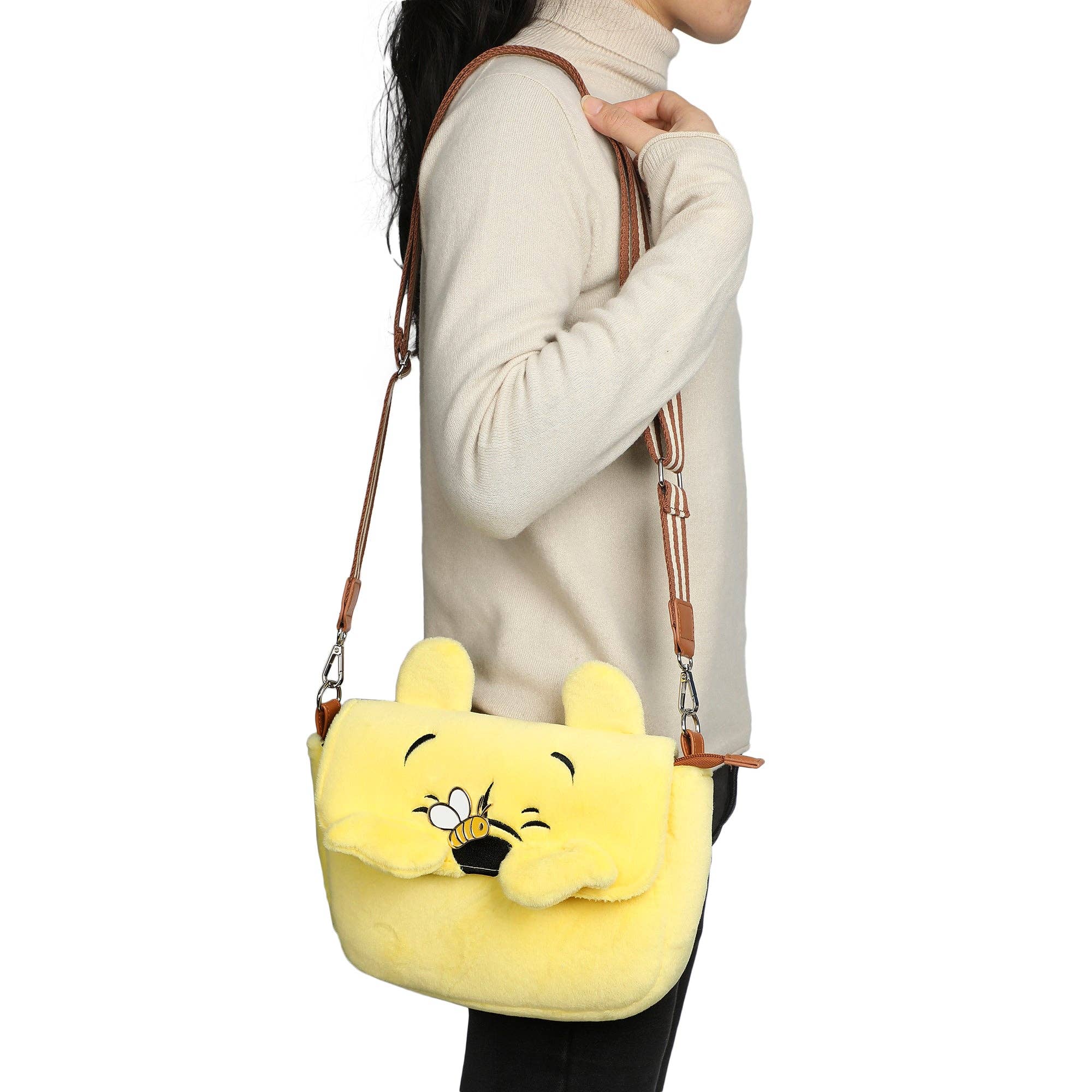 Bioworld Merchandising - Wholesale Crossbody Bag - Unisex - Disney Winnie The Pooh Plush Crossbody6