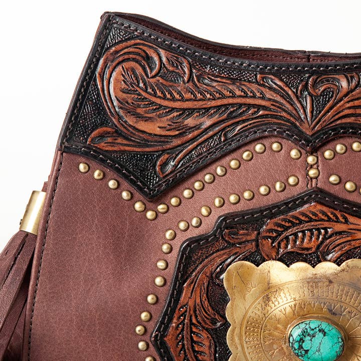 LS Western - Wholesale Tote Bag - Women's - ADBGI165A Tote Hand Tooled Genuine Western Leather Women Bag