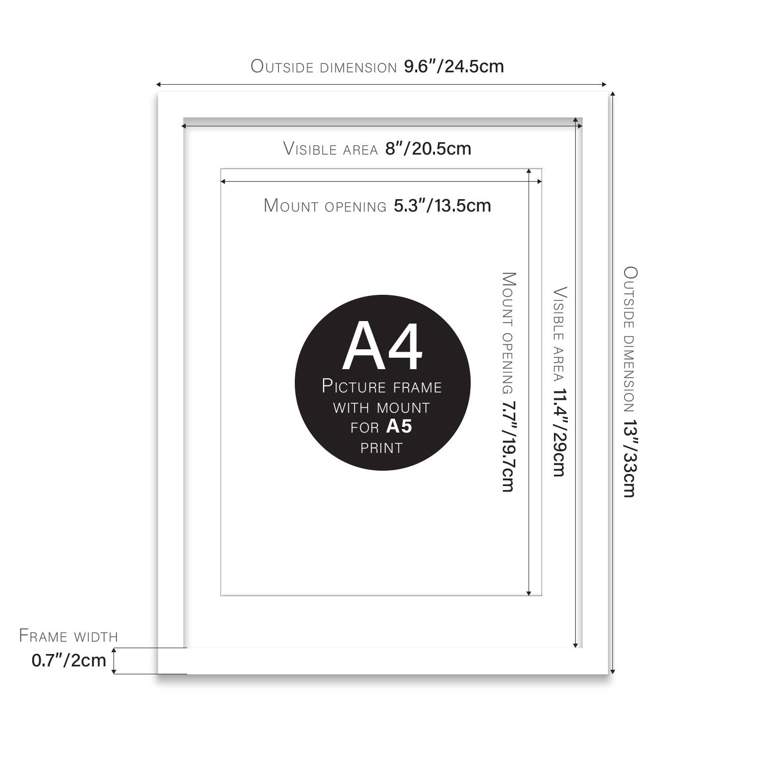 WholesaleFrames.co.uk – wholesale Picture frame – White A4 Picture Frame With mount for A51