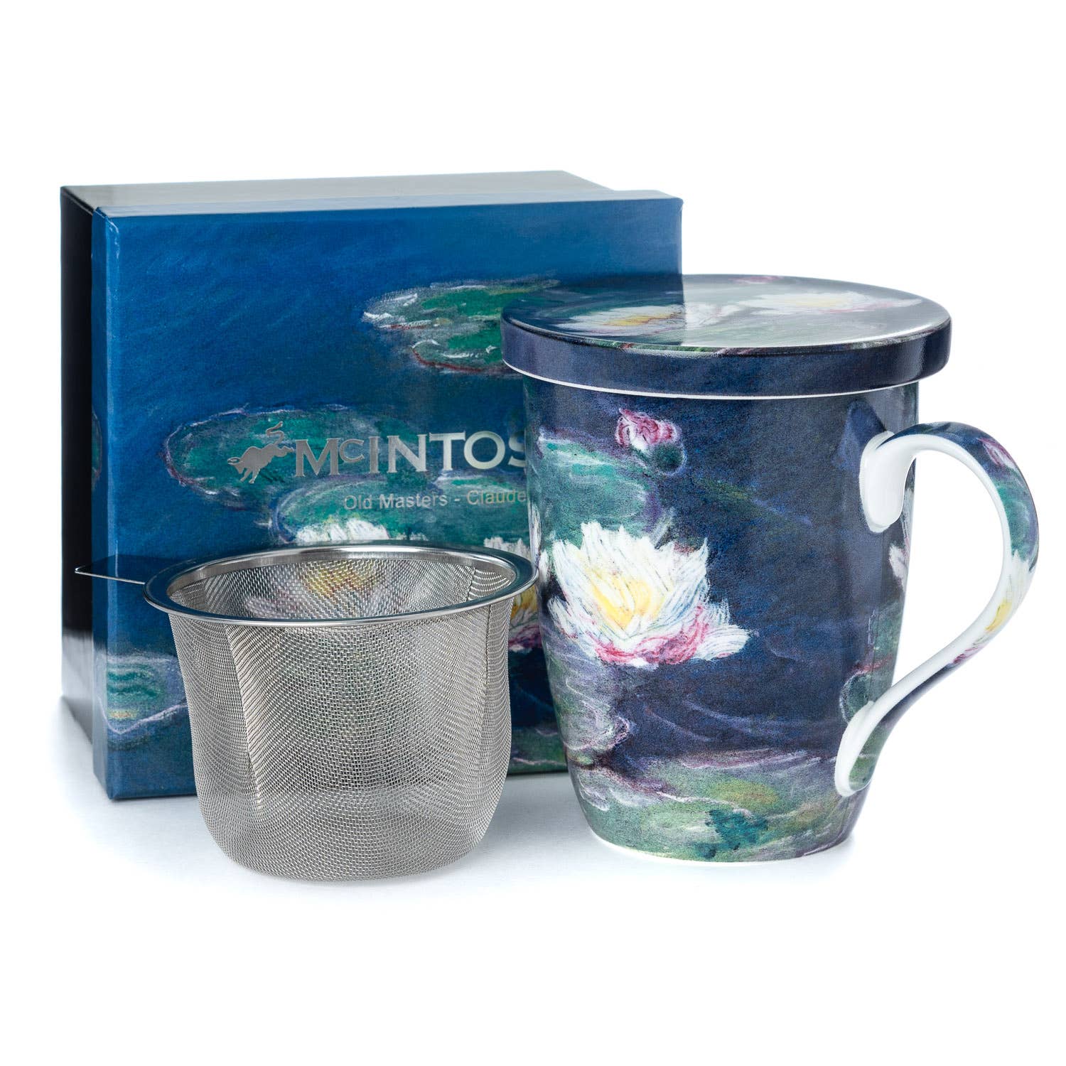 McIntosh Mugs - Vente Tasse à café - Tasse à thé Monet « Water Lilies » avec infuseur et couvercle1
