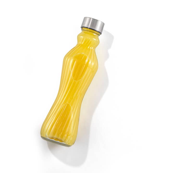 JoyJolt - Wholesale Water bottle - 6 Fluted Glass Water Bottles with Stainless Steel Caps3