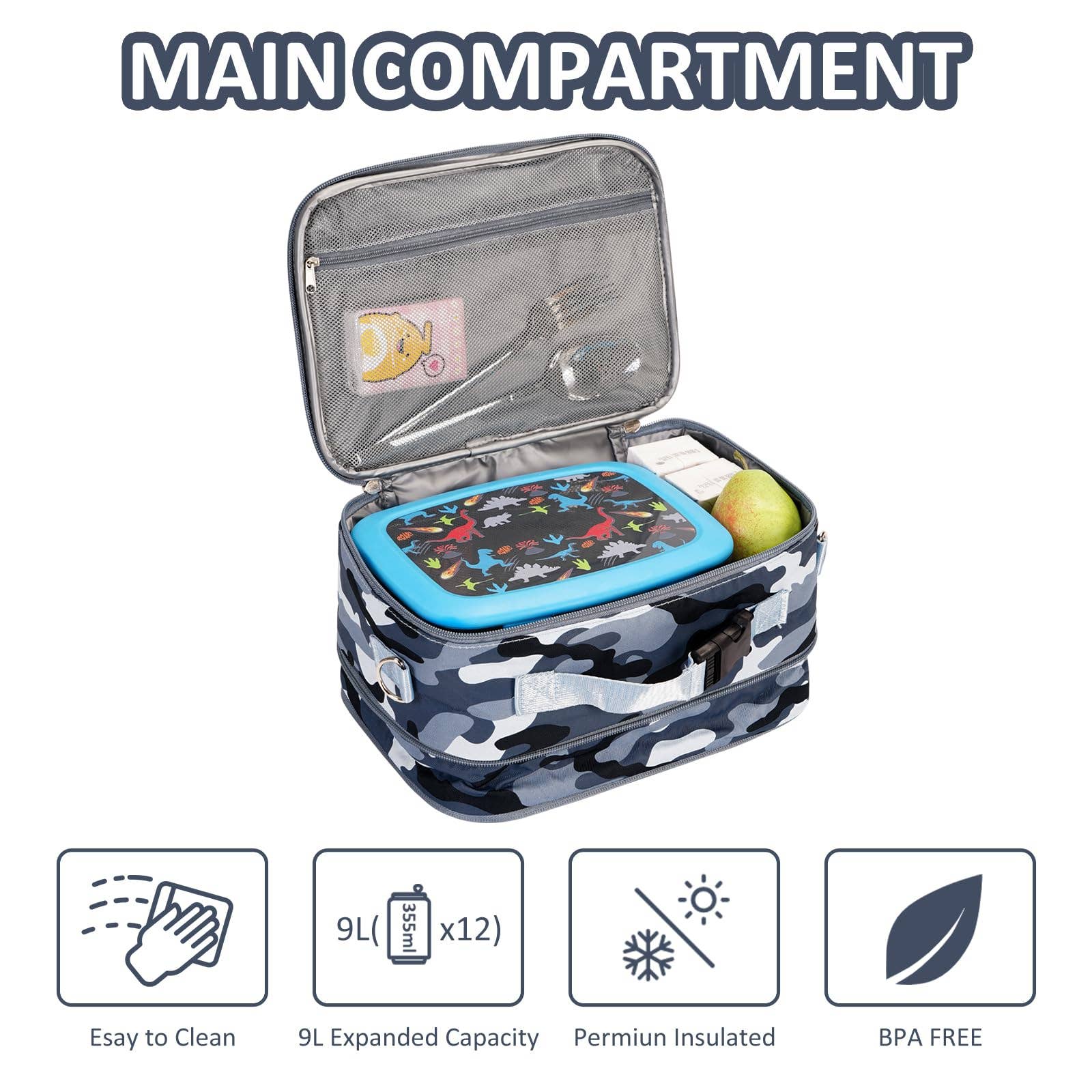 wandf – wholesale Lunch bag/box – Kids – Insulated Lunch Tote Bag Kids Expandable Lunch Box WF70484