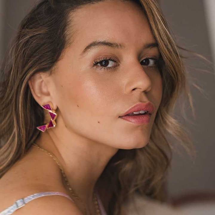 ACUS - Wholesale Dangle Earrings - Okiya Bordeaux Pink Earrings1