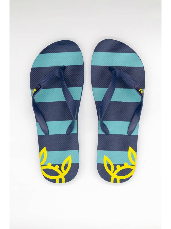 Custi Mikelo - Wholesale Flip Flops - Unisex - Turquoise Striped Flip-Flops