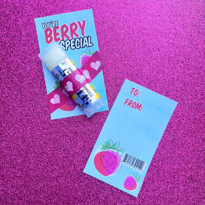 Valentine's Day Retro Vintage Cards with Natural Lip Balm for wholesale by Serious Lip Balm