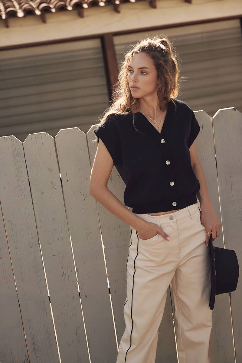 in february - Wholesale Pants - Women's - CLASSIC MEETS ELEVATED CAUSUAL PIPED TWILL BARREL-LEG PANTS25