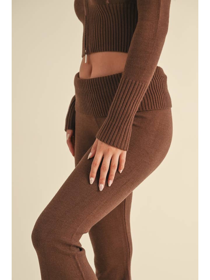 KIMBERLY C - Wholesale Pants - Women's - Foldover Flare Knit Sweater Pants21