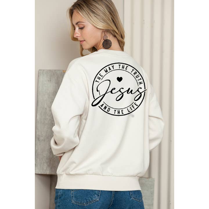 Jesus - Sweatshirt med rund hals for engroshandel hos Amused by Blue