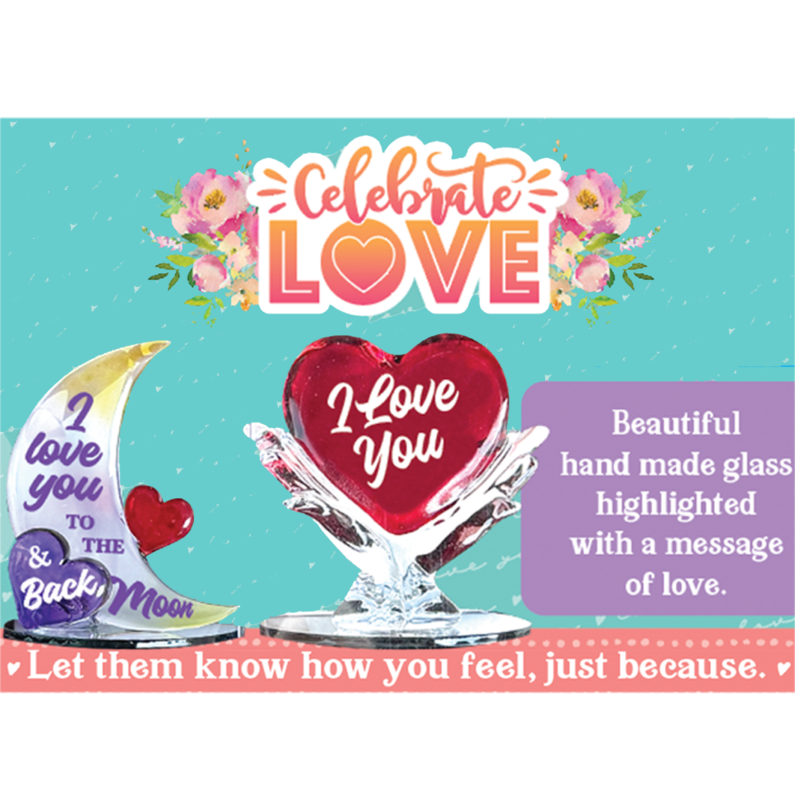 Novelty Brands - Wholesale Retailer Display - Home & Living - Celebrate Love Glass Keepsake Assortment Boxed - 12/Display3