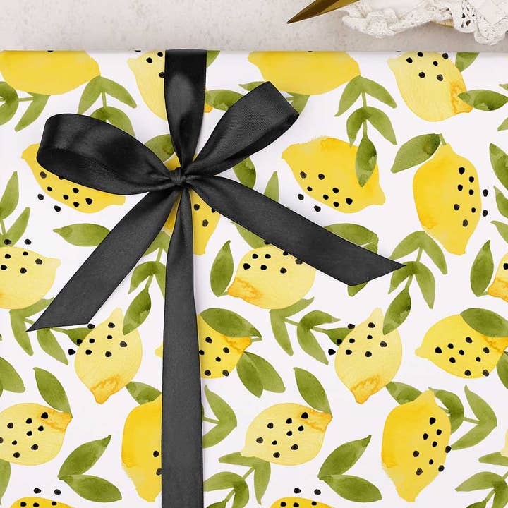 Cadeauverpakking | Citroenen inpakpapierblad voor wholesale door Making Meadows Ltd