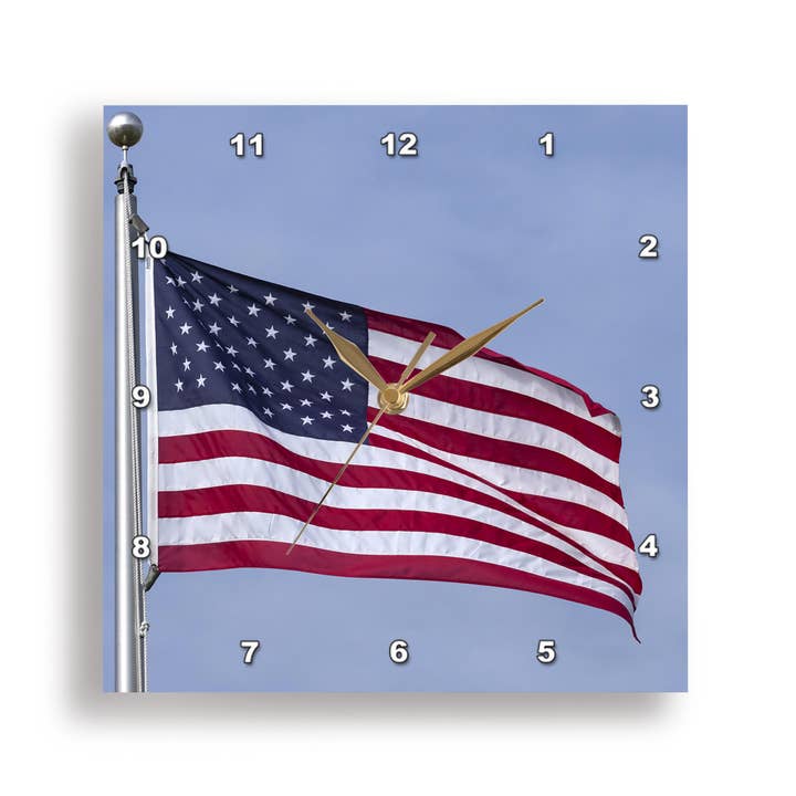 3dRose - Wholesale Wall Clock - 3dRose, American flag image., Wall Clock
