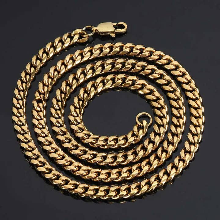 GB Jewelry - Wholesale Link & Chain Necklace - 18k Gold Miami Cuban Link Chain3