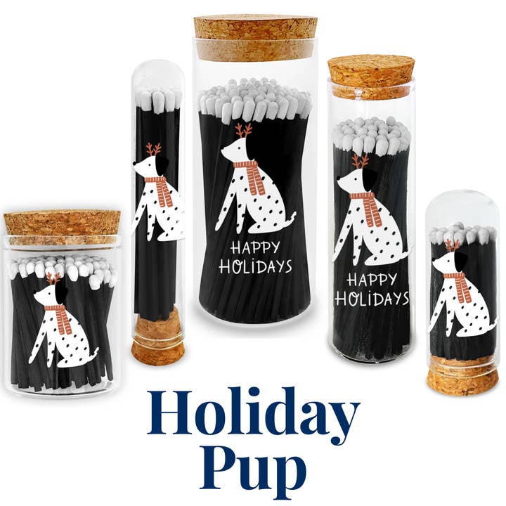 Spotted Holiday Dog Decorative Matches - Gifts & Stockings for wholesale by Thankful Greetings