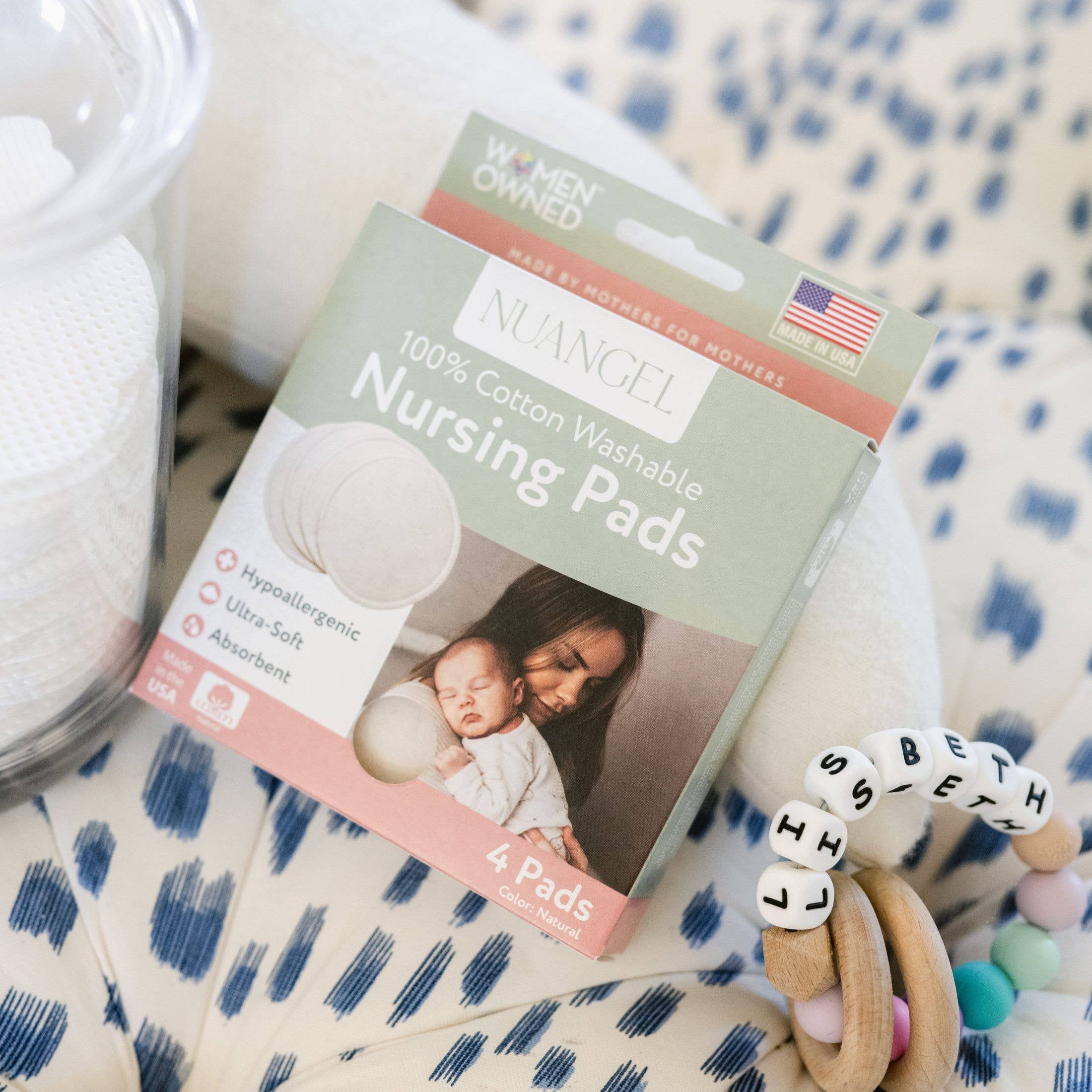 NuAngel - Wholesale Nursing Pillow/Pad - Maternity - NuAngel 100% Natural Cotton Washable Nursing Pads, 4 ct.3