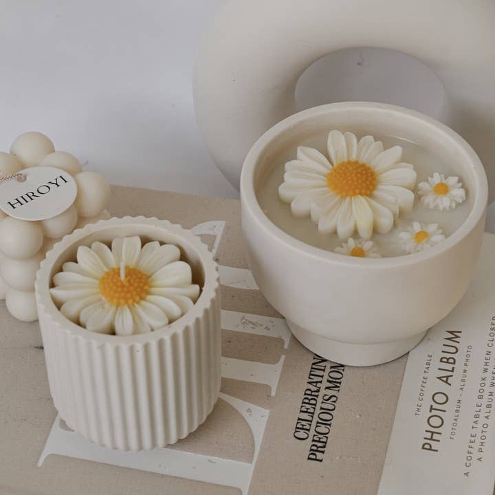 Hiroyi Decor - Wholesale Jar/Filled Candle - Chamomile Flower Scented Candle2